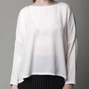 Xirena Tanner Top Blouse White Size Small Minimalist USA Made Ecru Boat Neck S